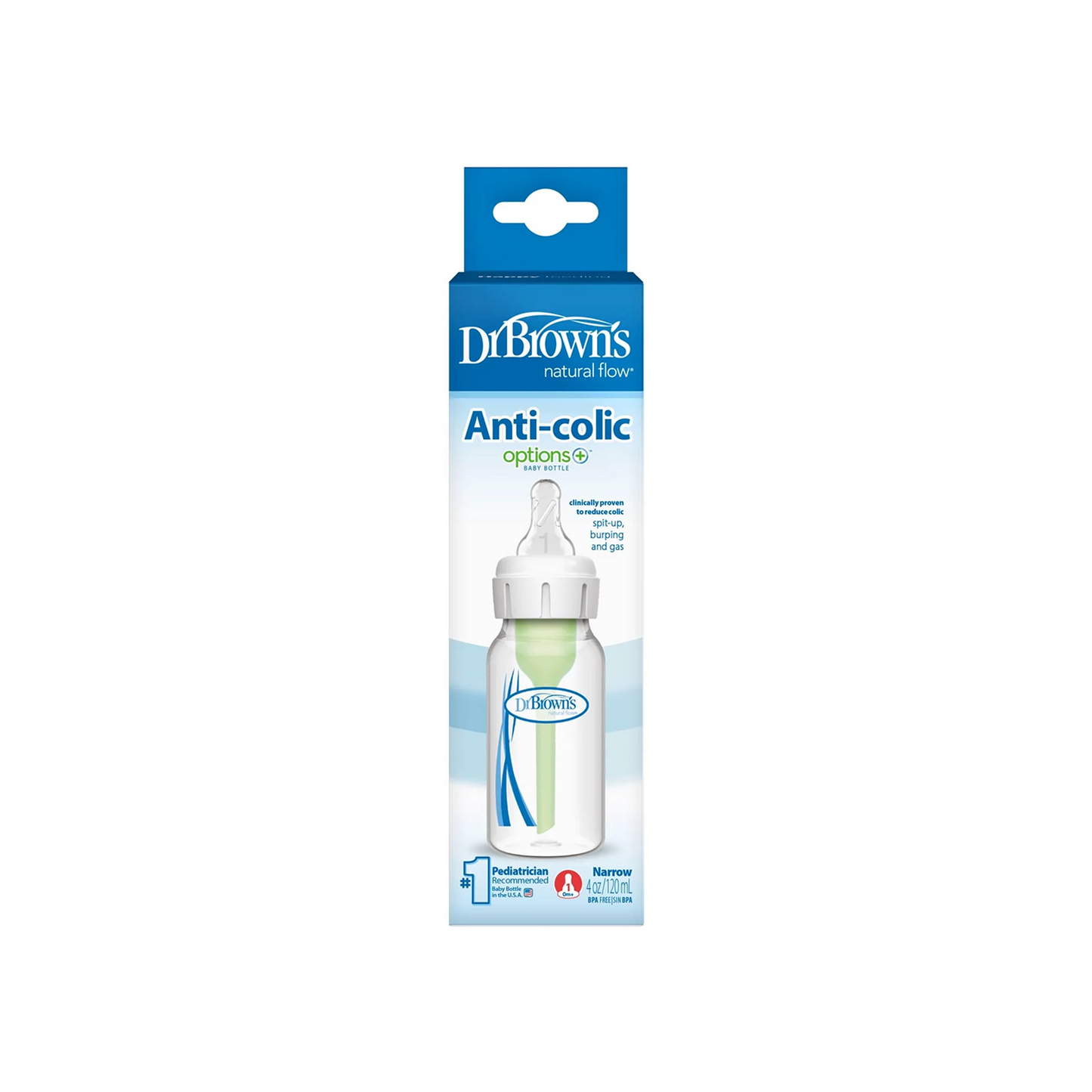 Natural Flow Anti-Colic Options+ Narrow 4oz Bottle, 1pk