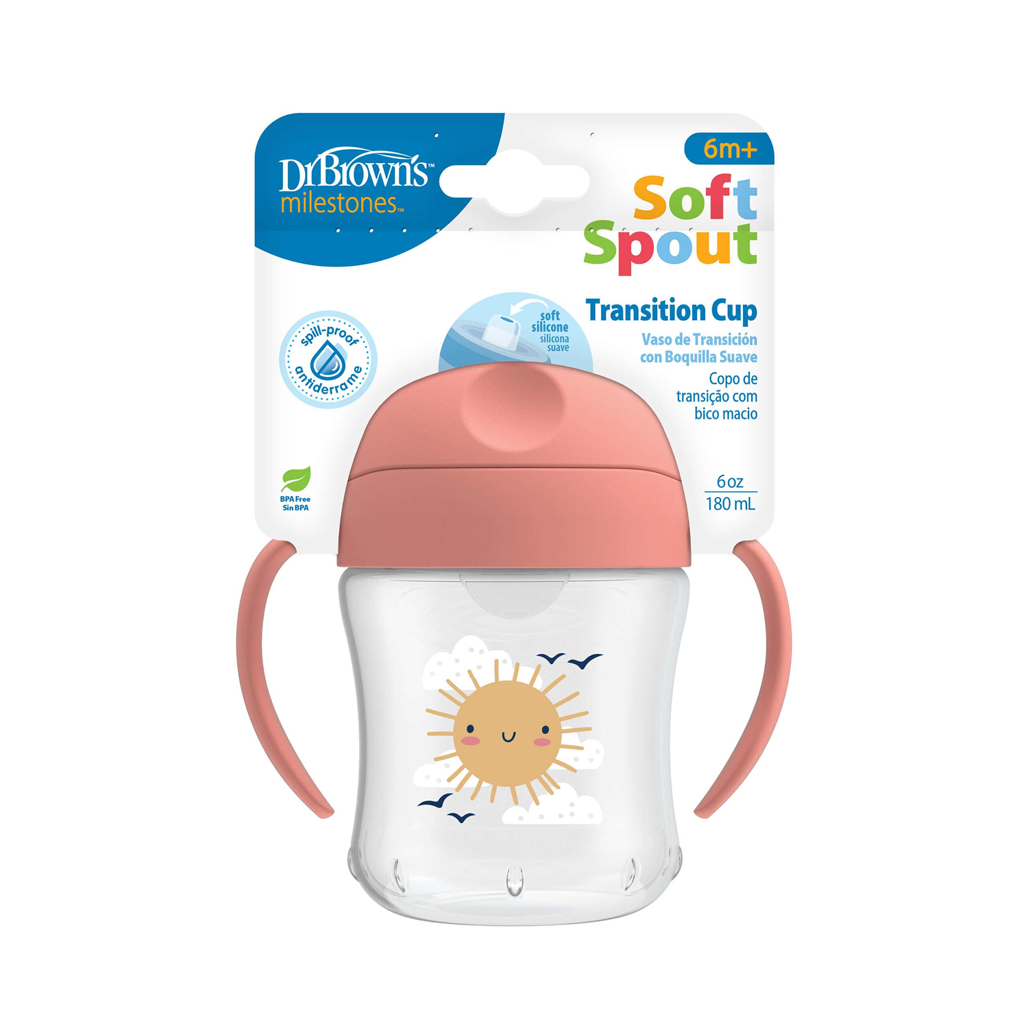 Soft-Spout Transition Cup with Handles, 180ml