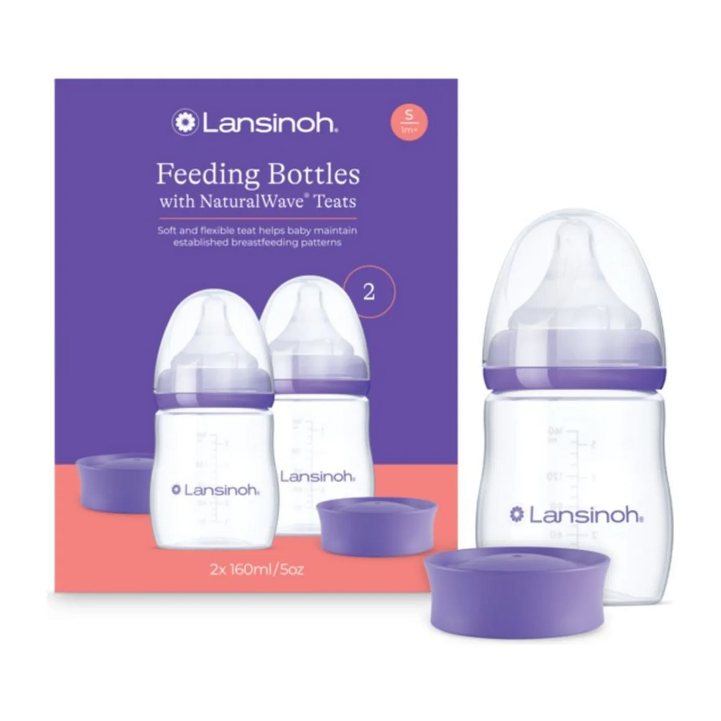 Feeding Bottle with Natural Wave Teat, 160ml - Pack of 2