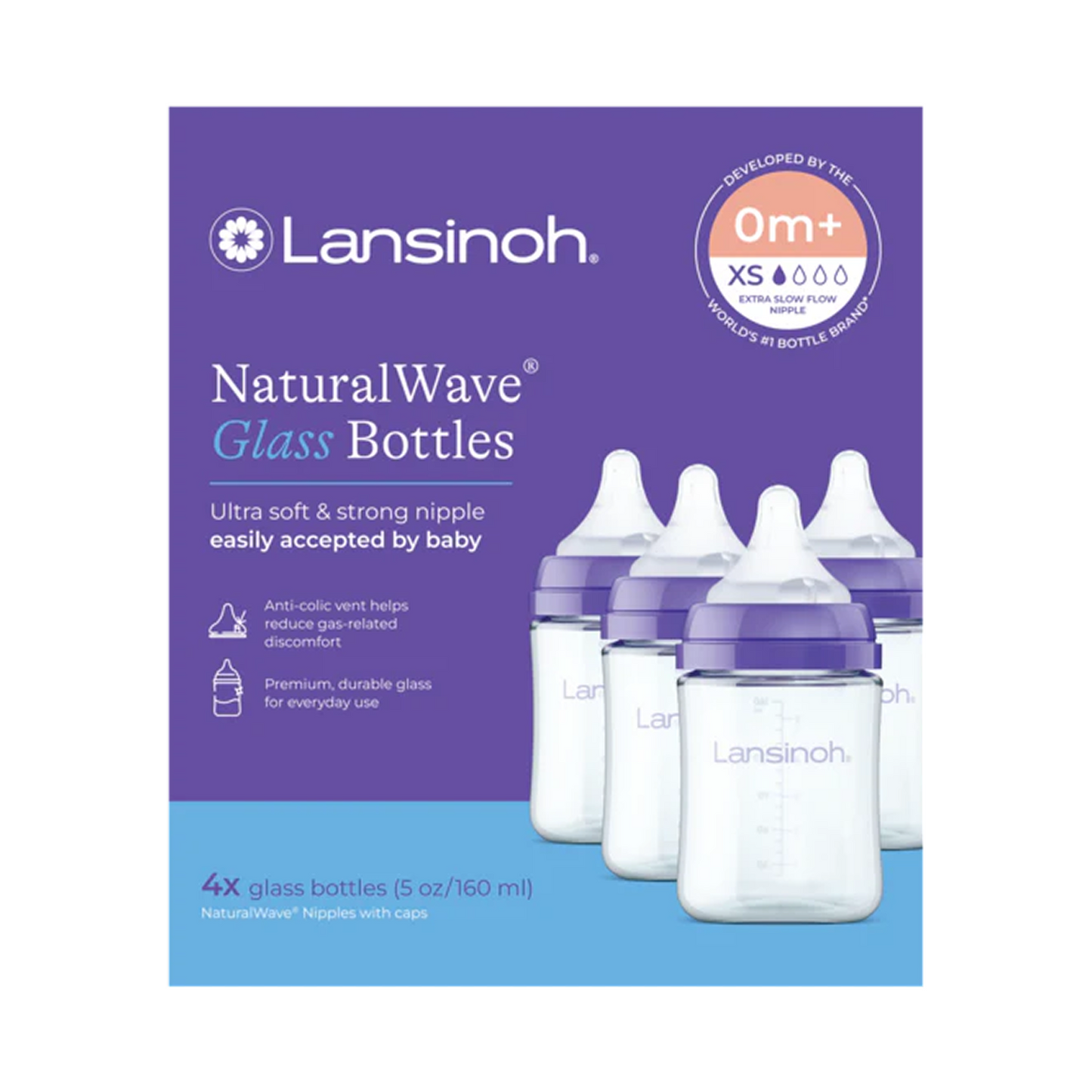 Glass Baby Bottles 5oz (4 pack)