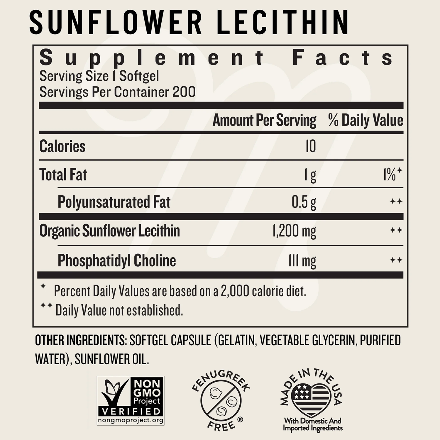 Legendairy Milk Sunflower Lecithin - 200 Softgels