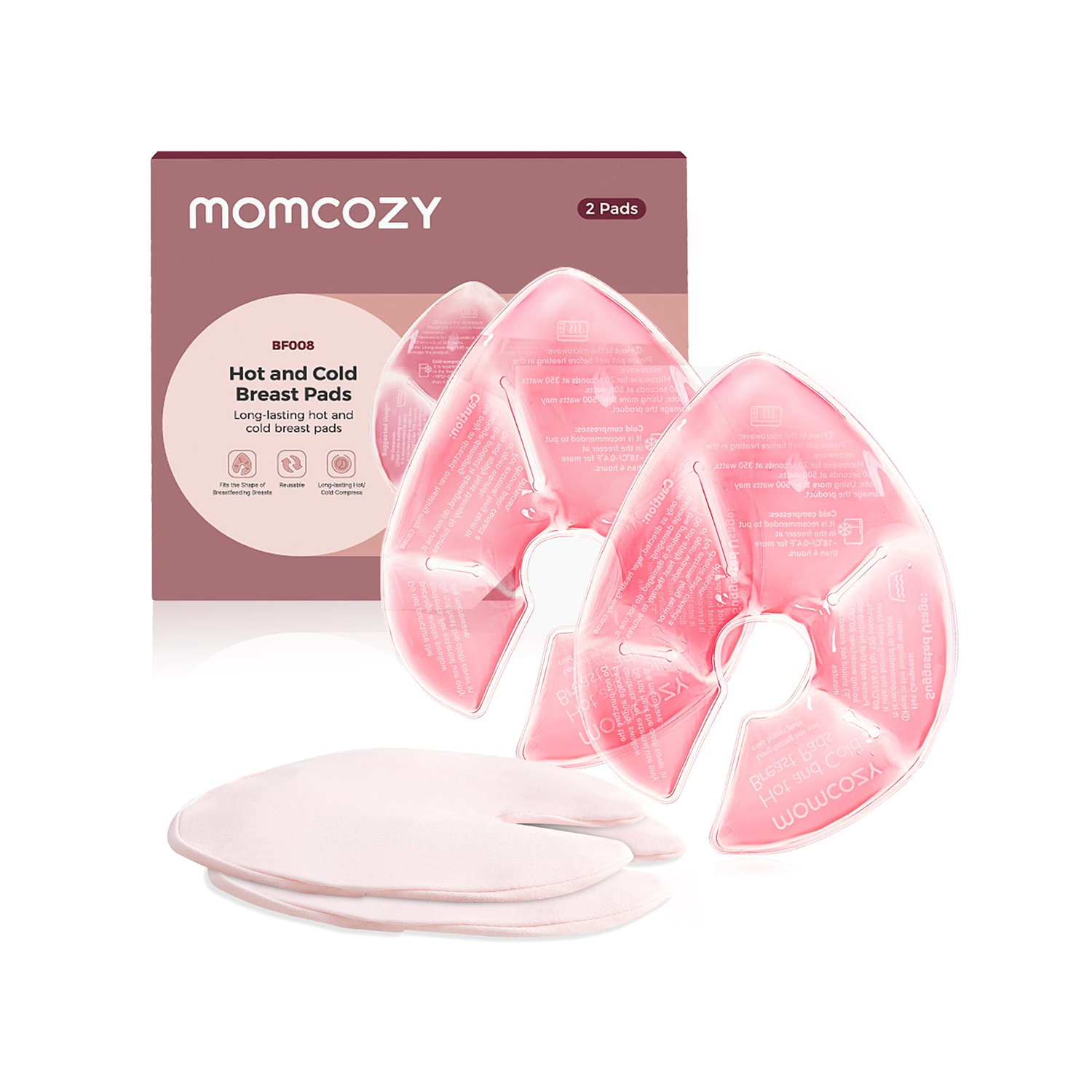 Momcozy Hot and Cold Breast Pads with 2 Soft Covers