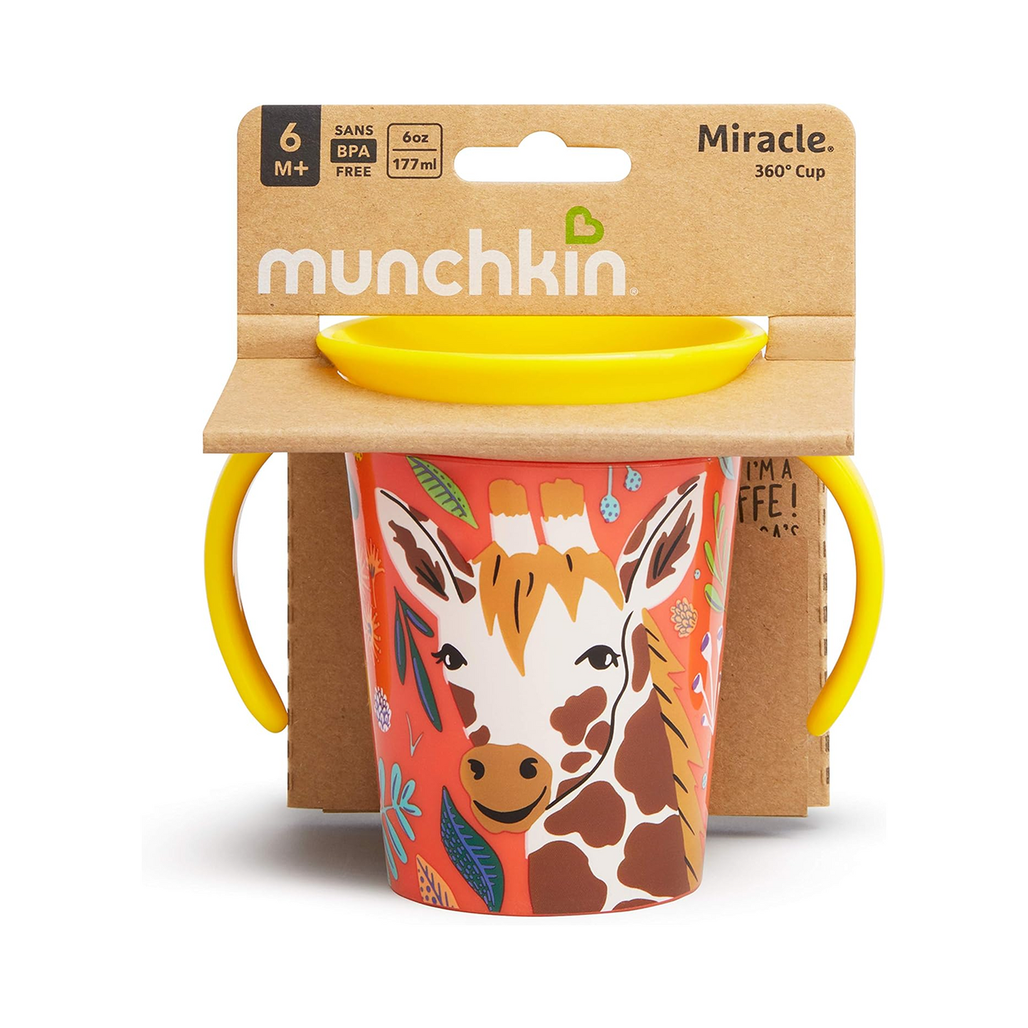 360° WildLove Trainer cup, 6oz, Giraffe
