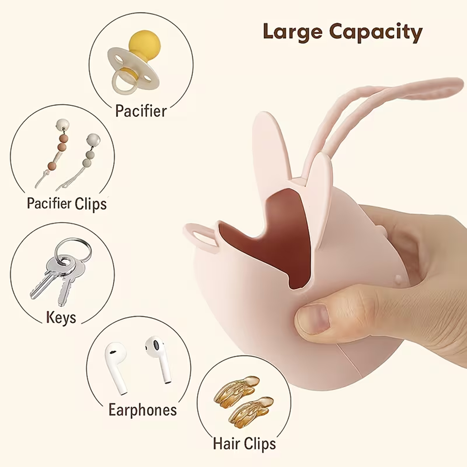 Silicone Rabbit Pacifier Holder
