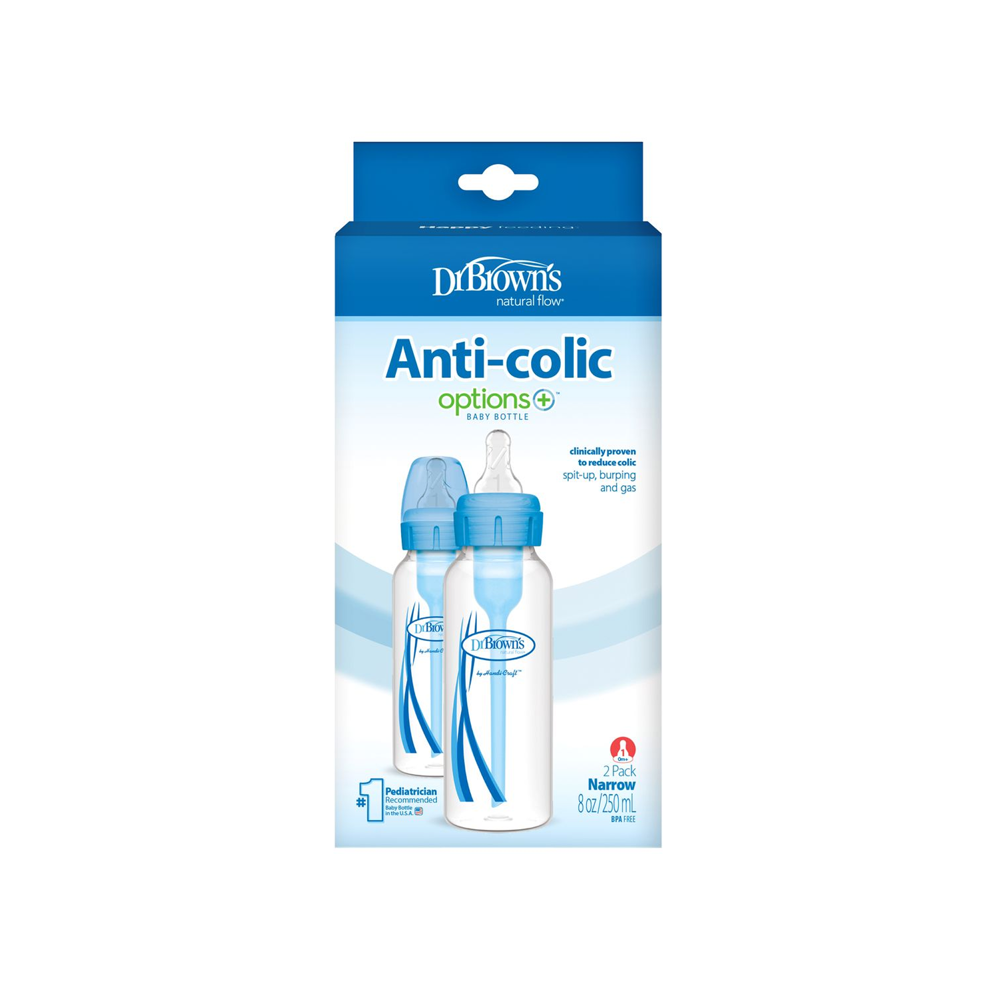 2pcs Narrow-Neck Options+ Blue Bottle 250ml