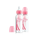 Narrow-Neck Options+ Pink Baby Bottle 250ml - 2pcs