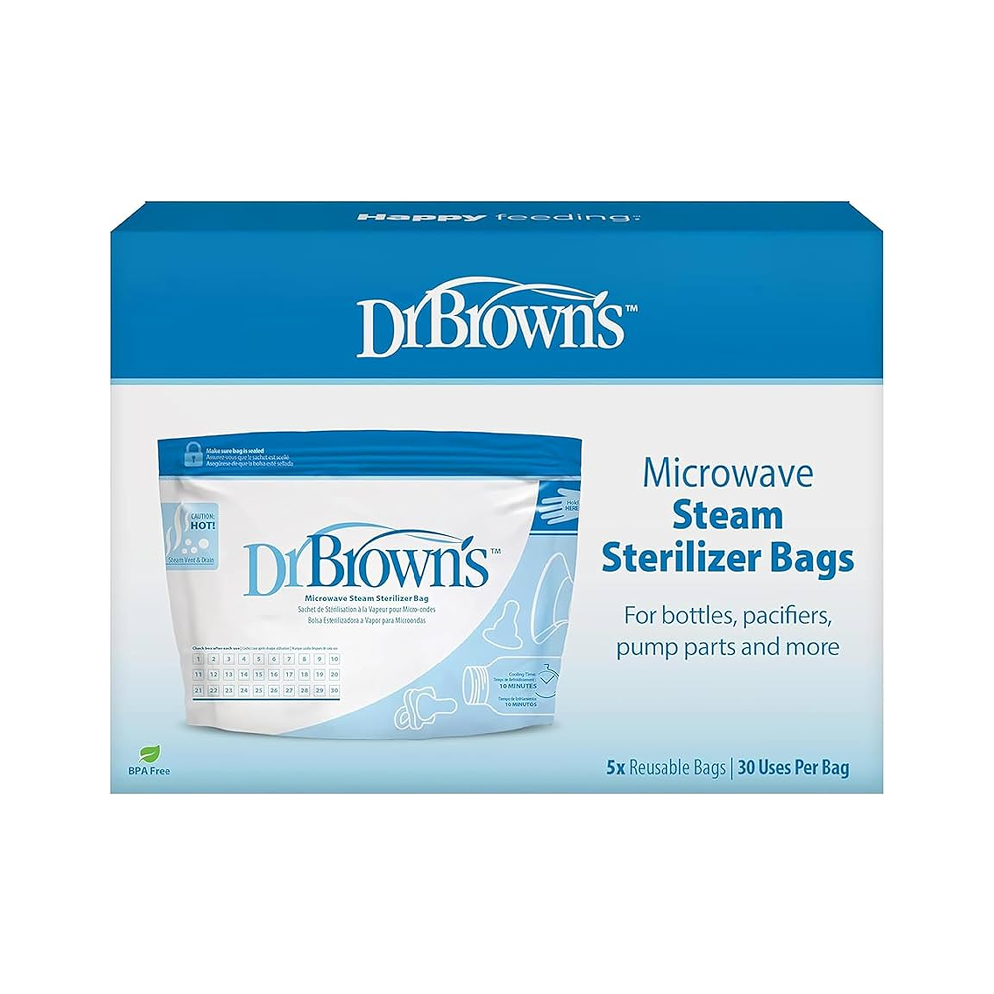 5-Piece Microwave Steam Sterilizer Bag