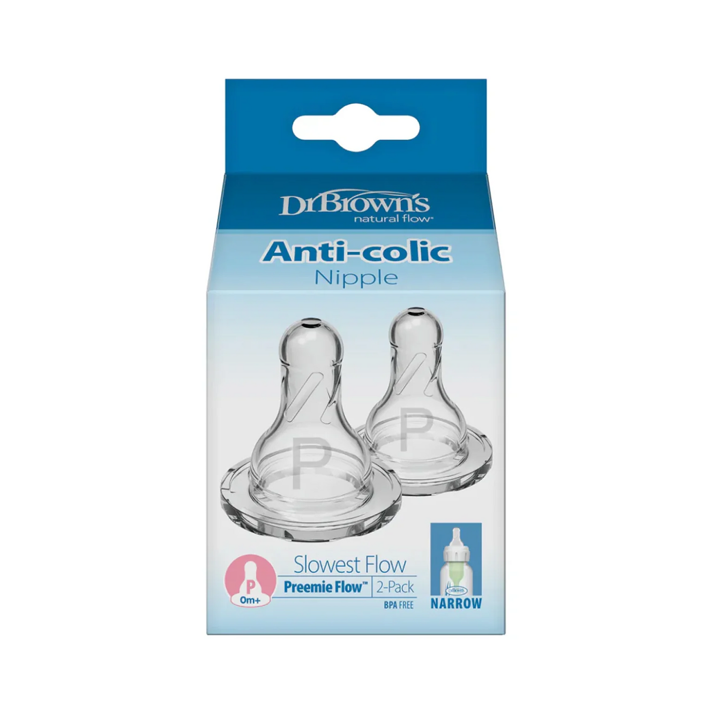 Preemie Level Narrow Bottle Silicone Nipple, (2-Pack)