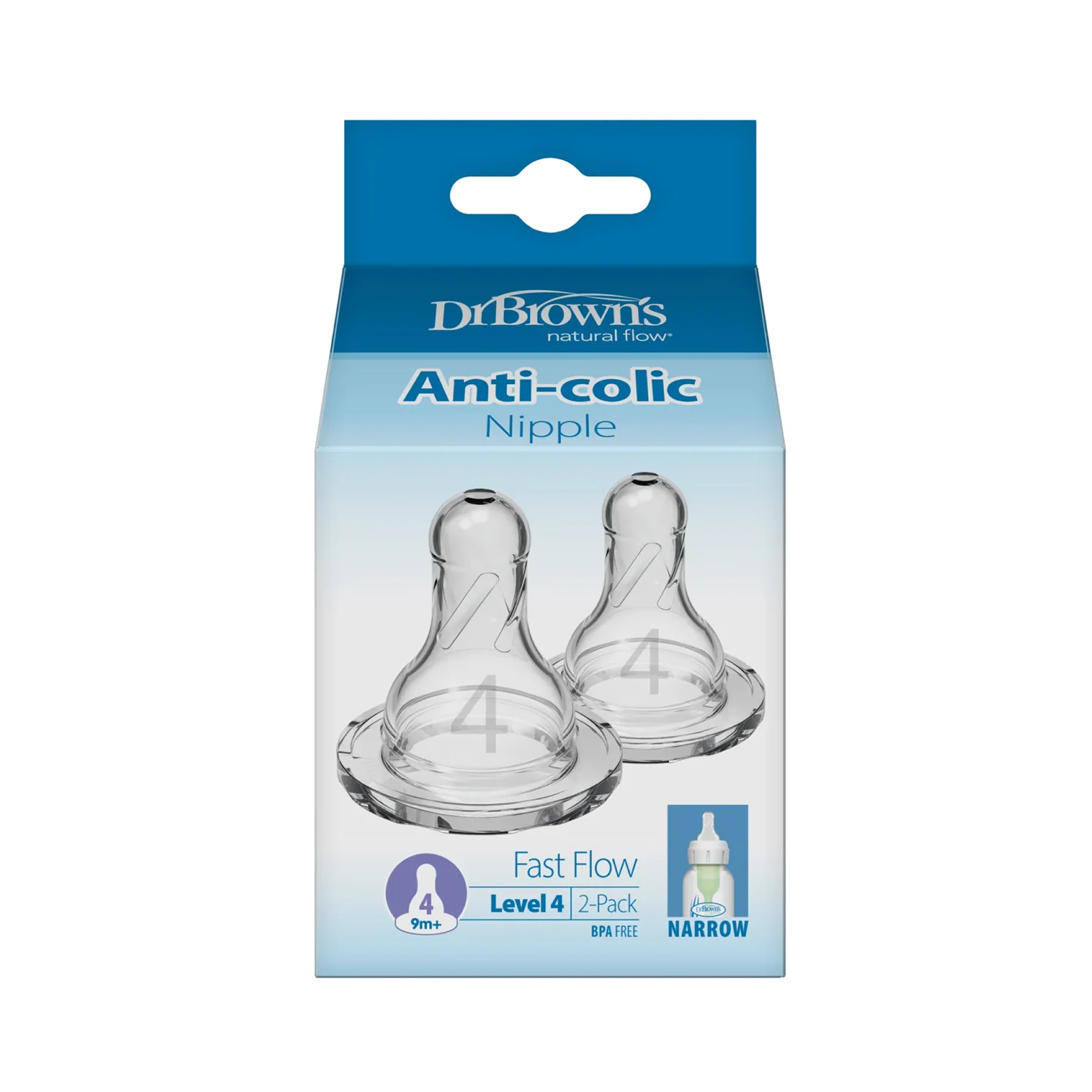 Level 4 Silicone Narrow Options+ Nipple - Pack of 2