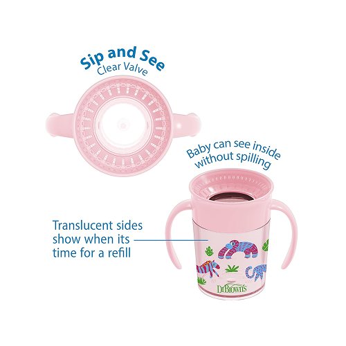 Milestones Cheers360 Cup with Handles Pink