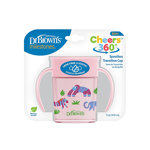 Milestones Cheers360 Cup with Handles Pink