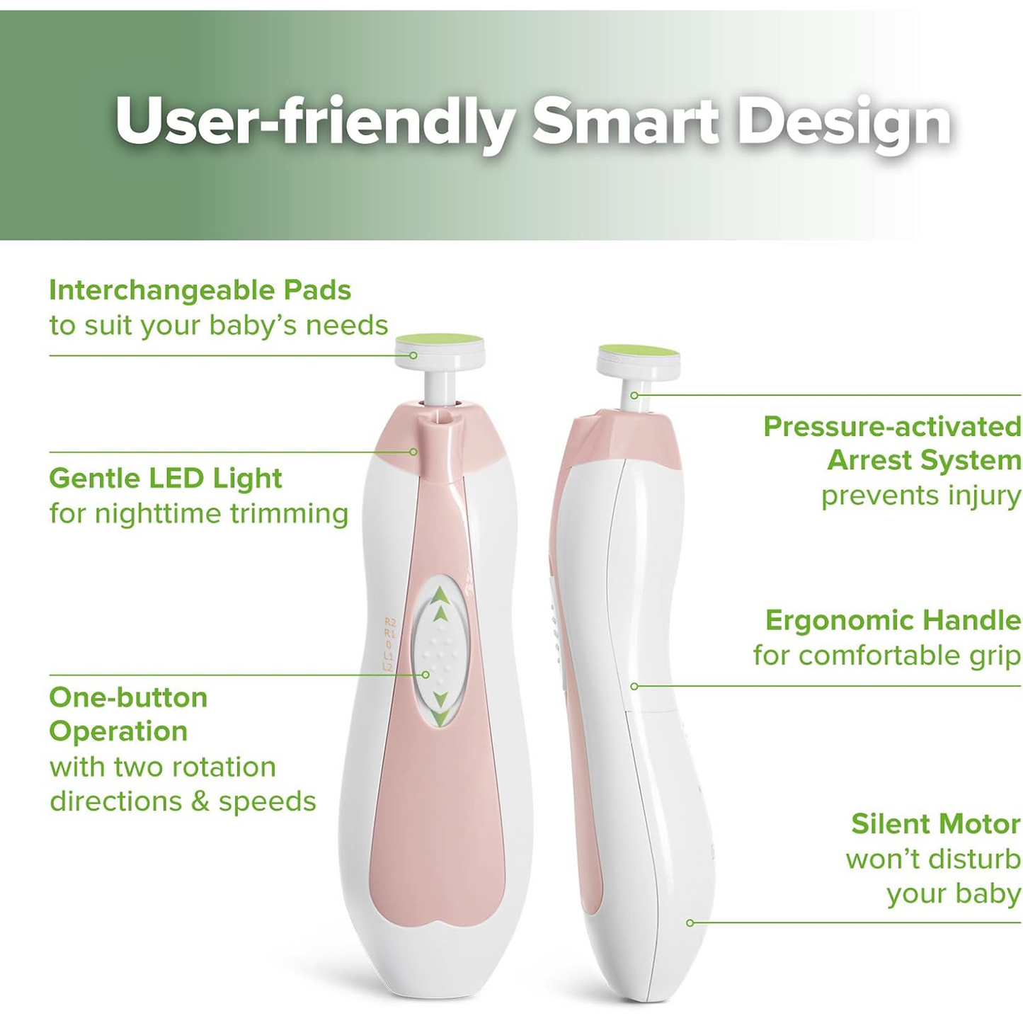 Nail Trimmer Electric with Extra 4 Replacement Pads