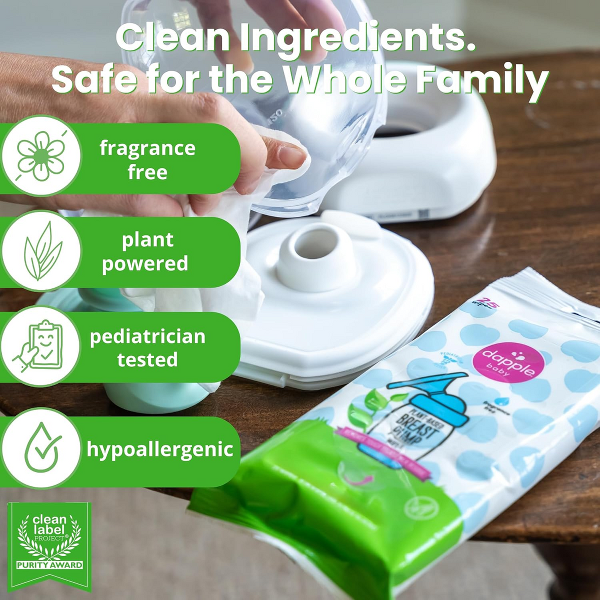Dapple Baby Breast Pump Wipes 25 Count