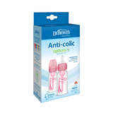 2-Piece Anti Colic Option+ Natural Flow Feeding Bottles, 120 ml (Pink)