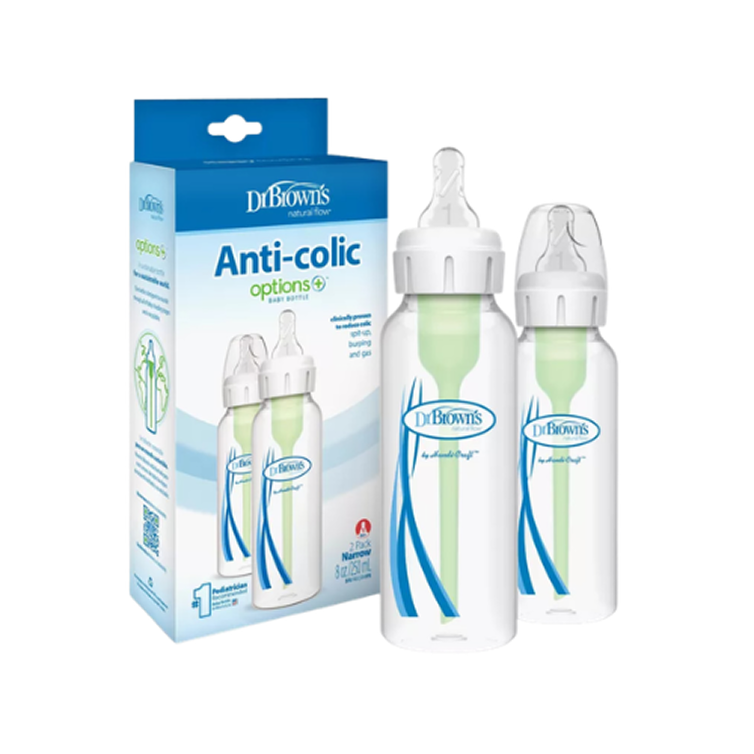 2pcs Narrow-Neck Options+ Bottles 250ml