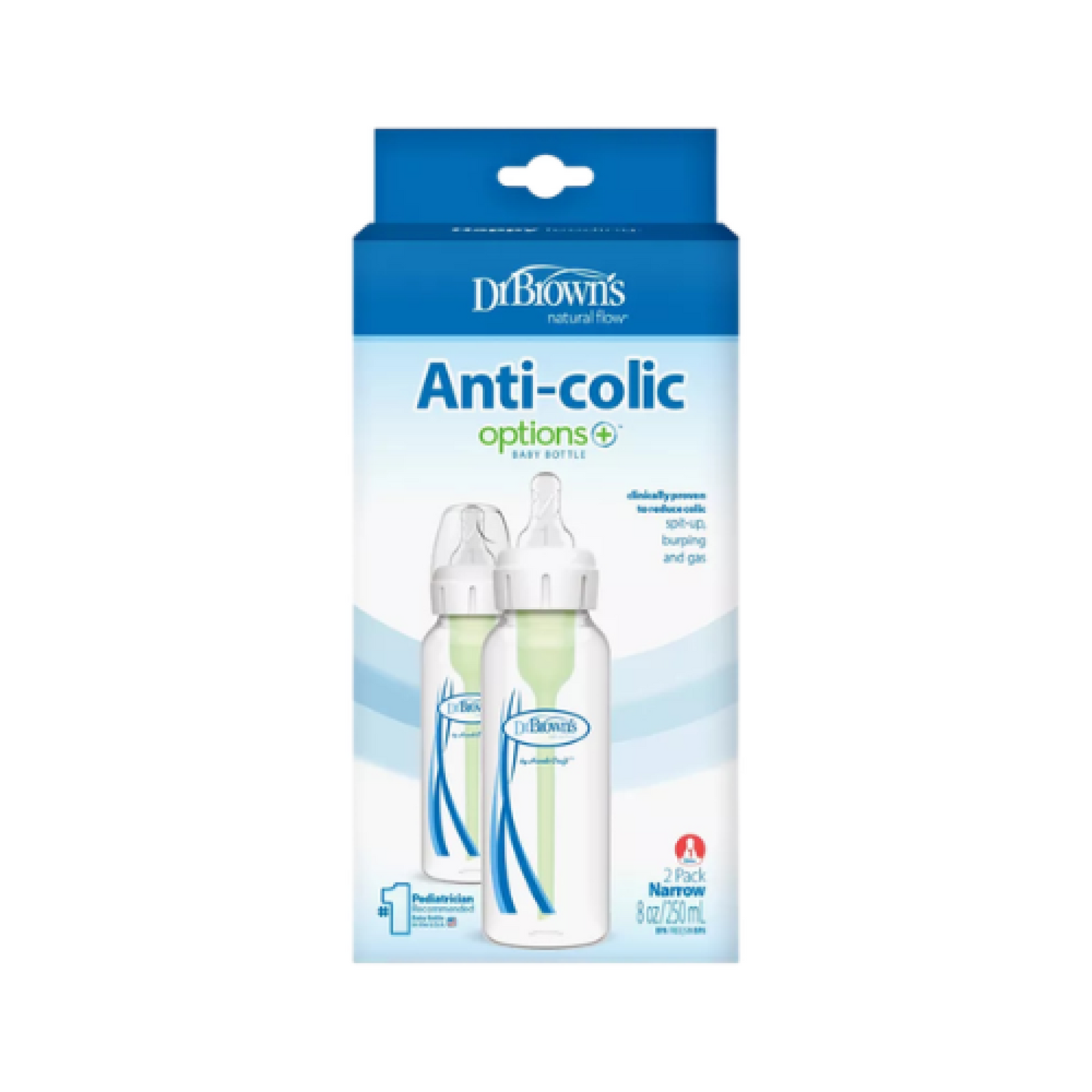 2pcs Narrow-Neck Options+ Bottles 250ml