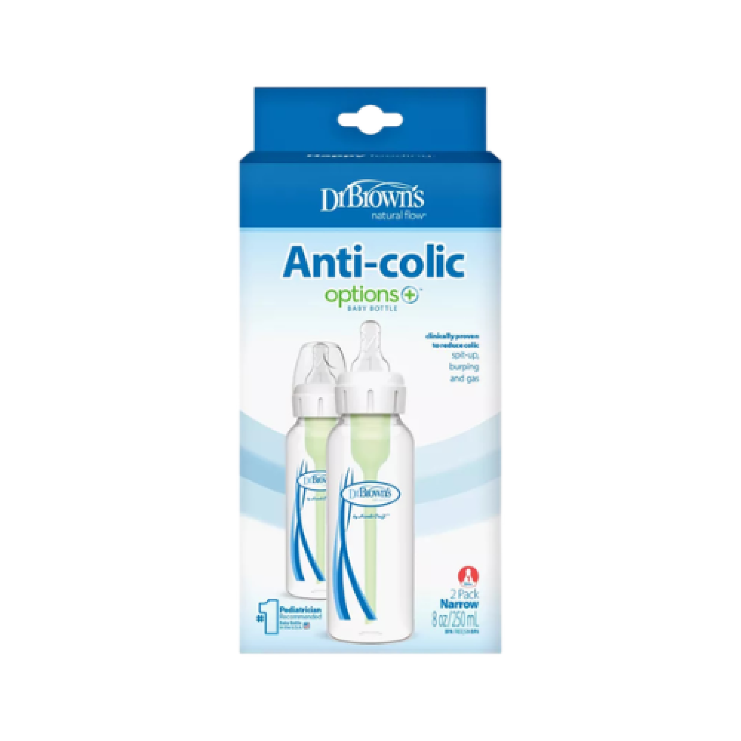 2pcs Narrow-Neck Options+ Bottles 250ml