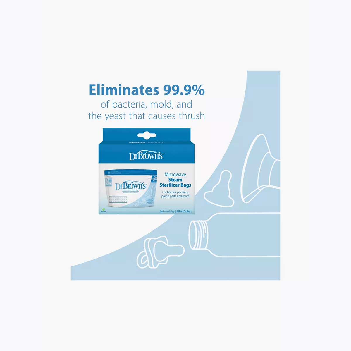 5-Piece Microwave Steam Sterilizer Bag