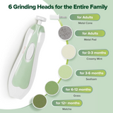 Haakaa Baby Nail Trimmer Electric, 6 Grinding Heads, Meadow