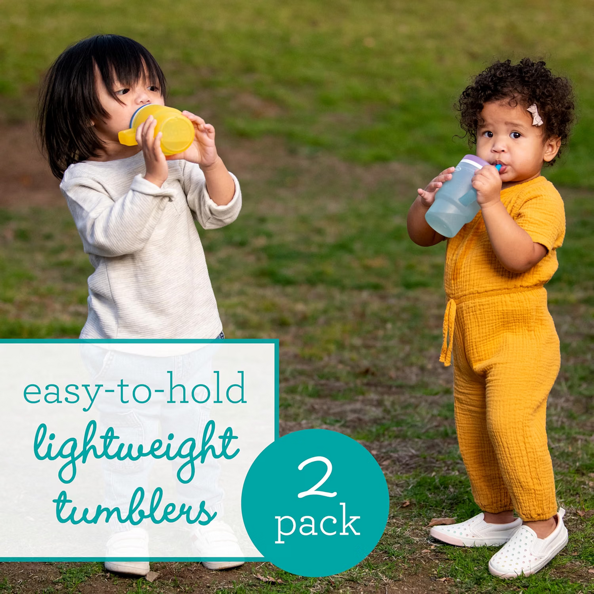 Infantino My 1st Tumbler Straw Cup, 10oz, Cool Breeze & Lemon Rizz