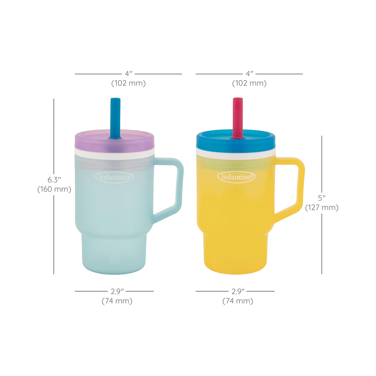 Infantino My 1st Tumbler Straw Cup, 10oz, Cool Breeze & Lemon Rizz