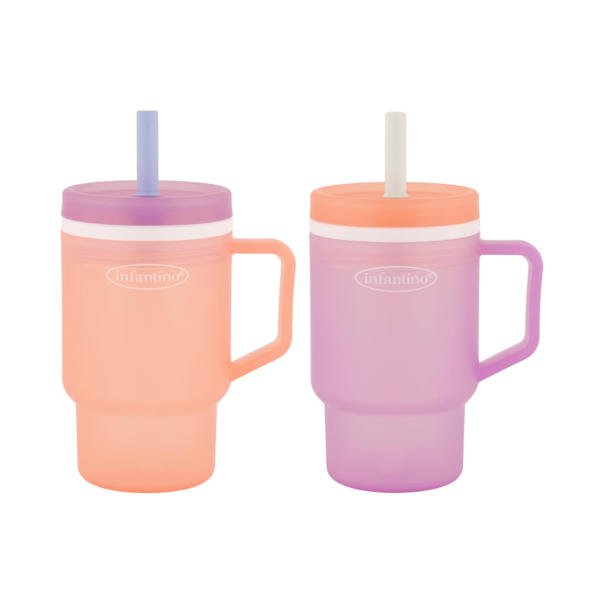 Infantino My 1st Tumbler Straw Cup, 10oz, 2 Pack Seashell & Lavender