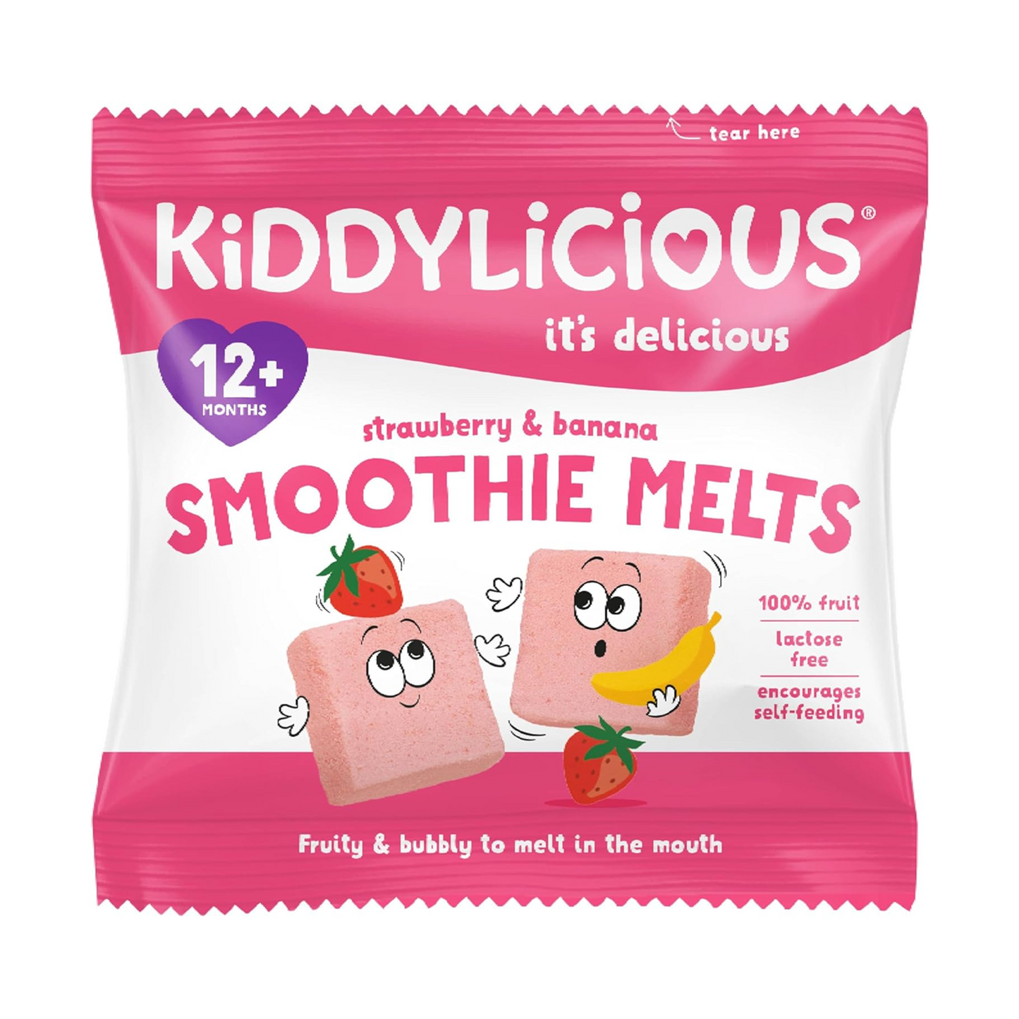 Kiddylicious 2 Pack Smoothie Melts Banana & Strawberry
