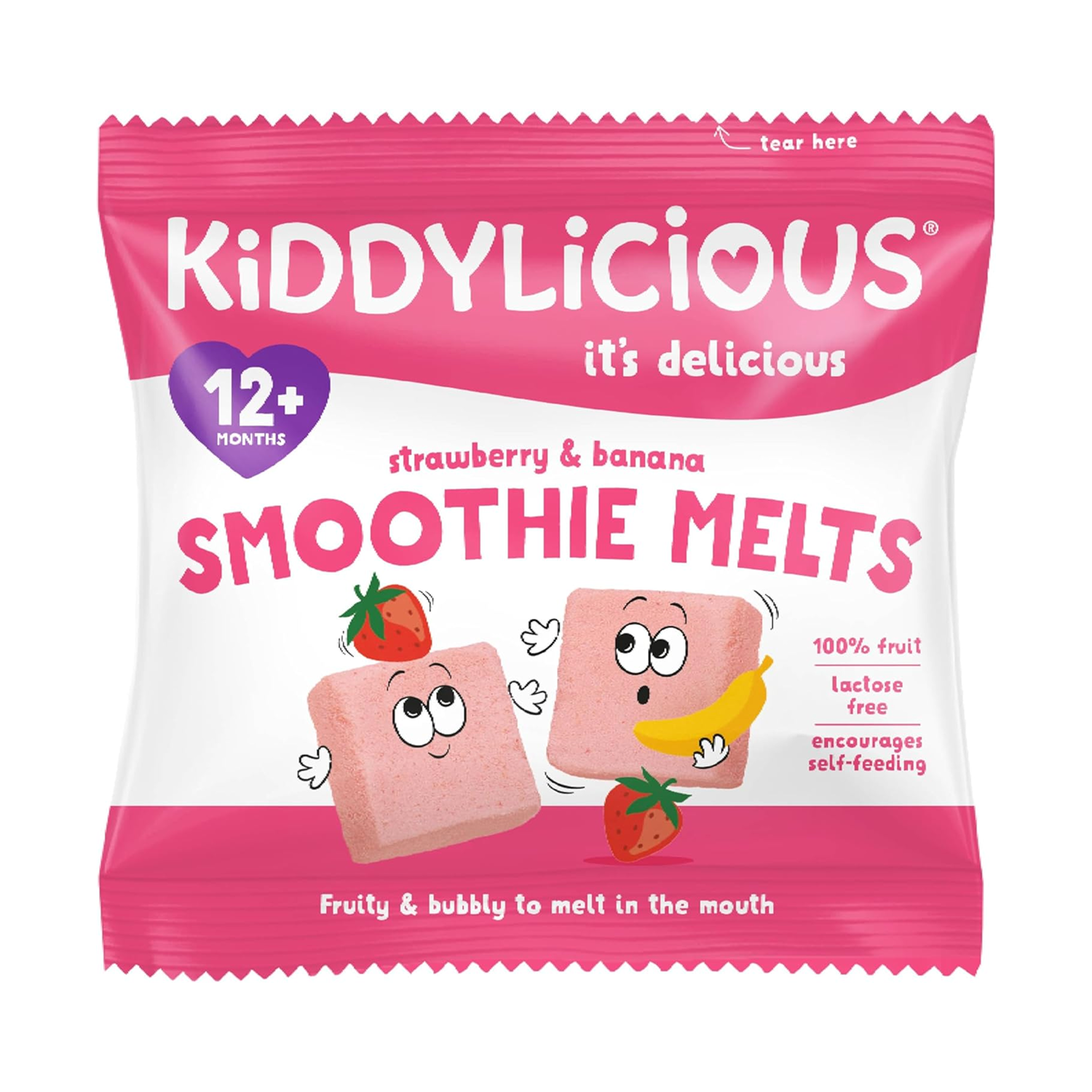 Kiddylicious 2 Pack Smoothie Melts Banana & Strawberry