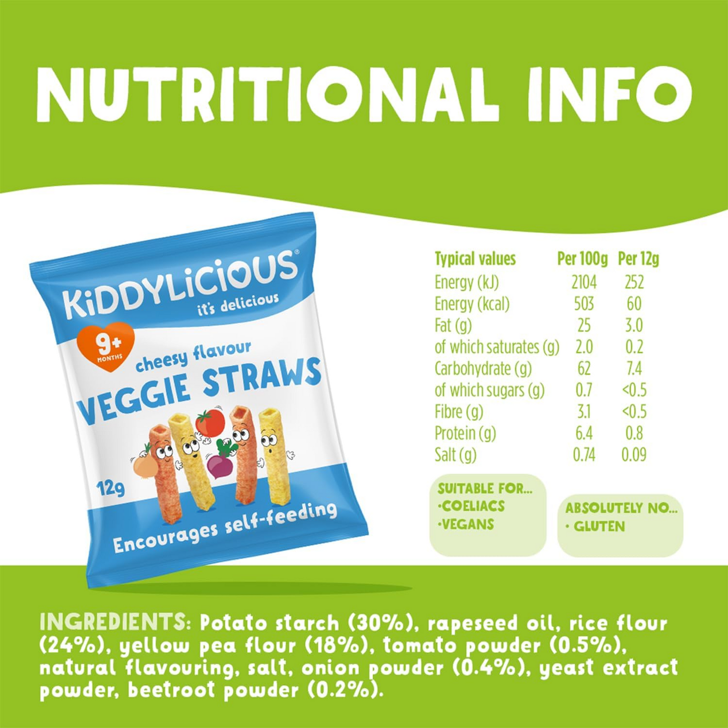 Kiddylicious Veggie Straws Cheesy Flavour