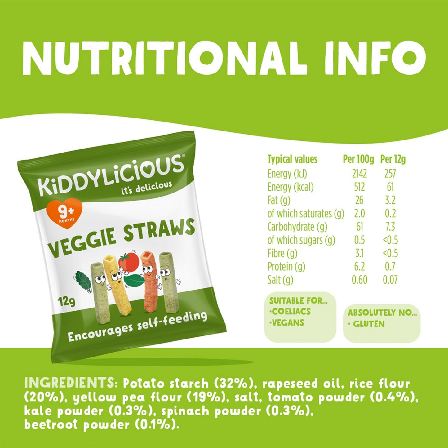 Kiddylicious Veggie Straws Original Flavour