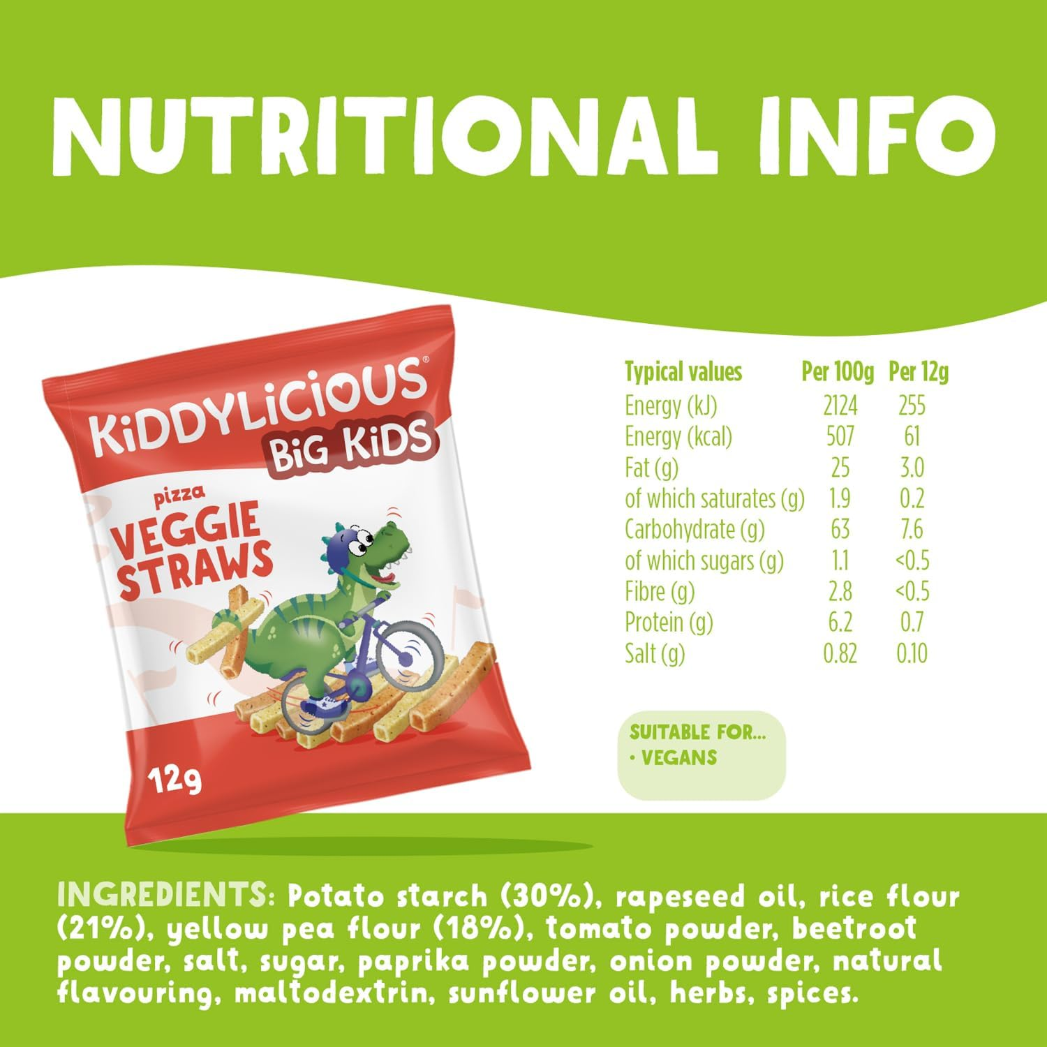 Kiddylicious Veggie Straws Pizza Flavour