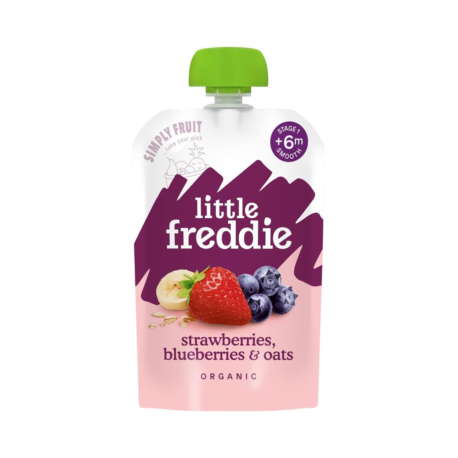 Little Freddie Strawberries, Blueberries & Oats Pouch