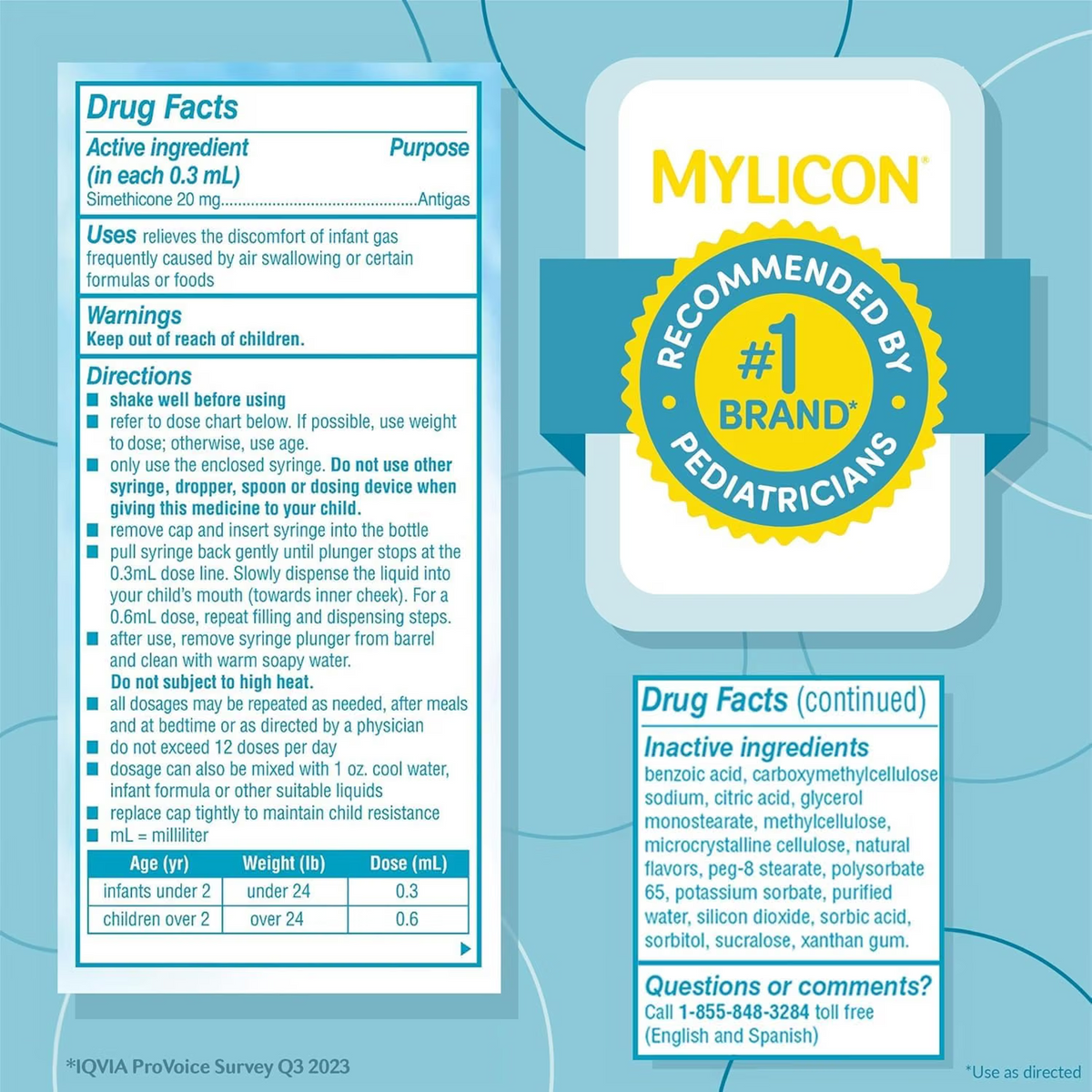 Mylicon Infant Relief Drops, Dye-Free, 1 Oz