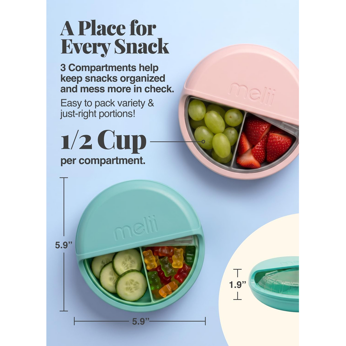 Melii Baby Spin Snack Container Blue