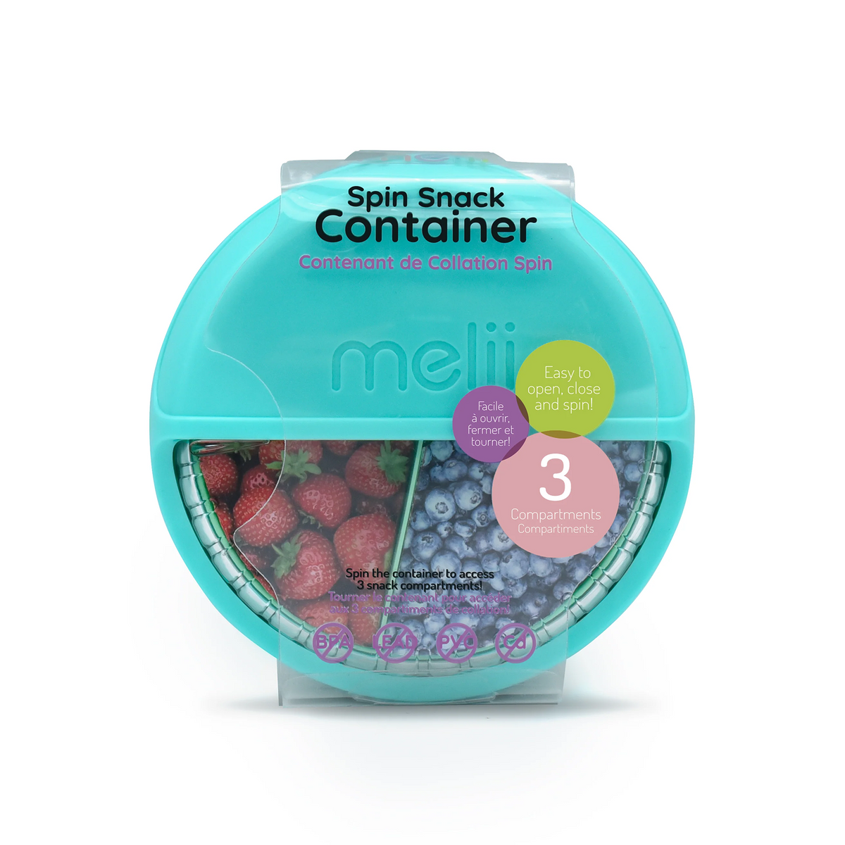 Melii Baby Spin Snack Container Blue