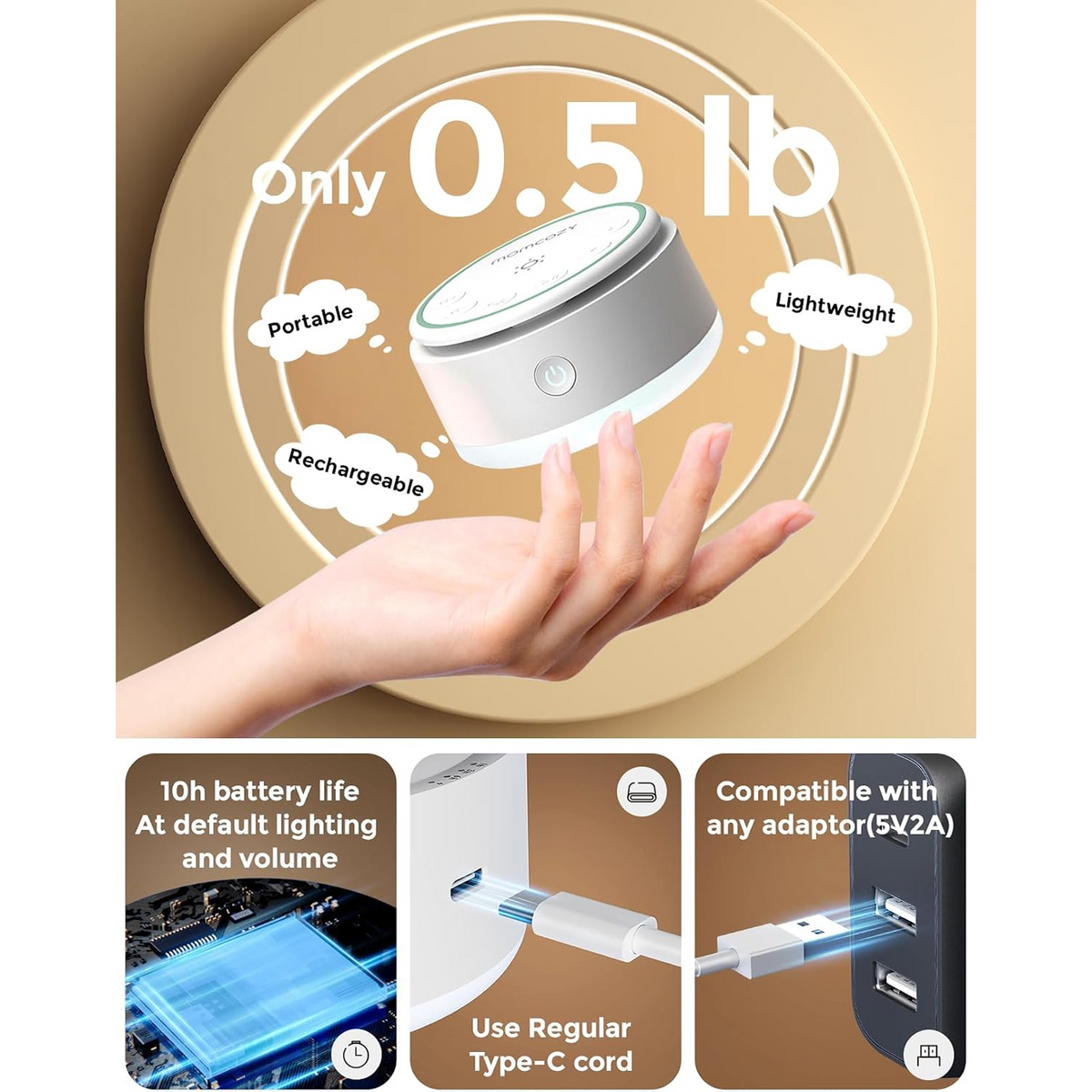 Momcozy Baby Sound Machine, Warm Light
