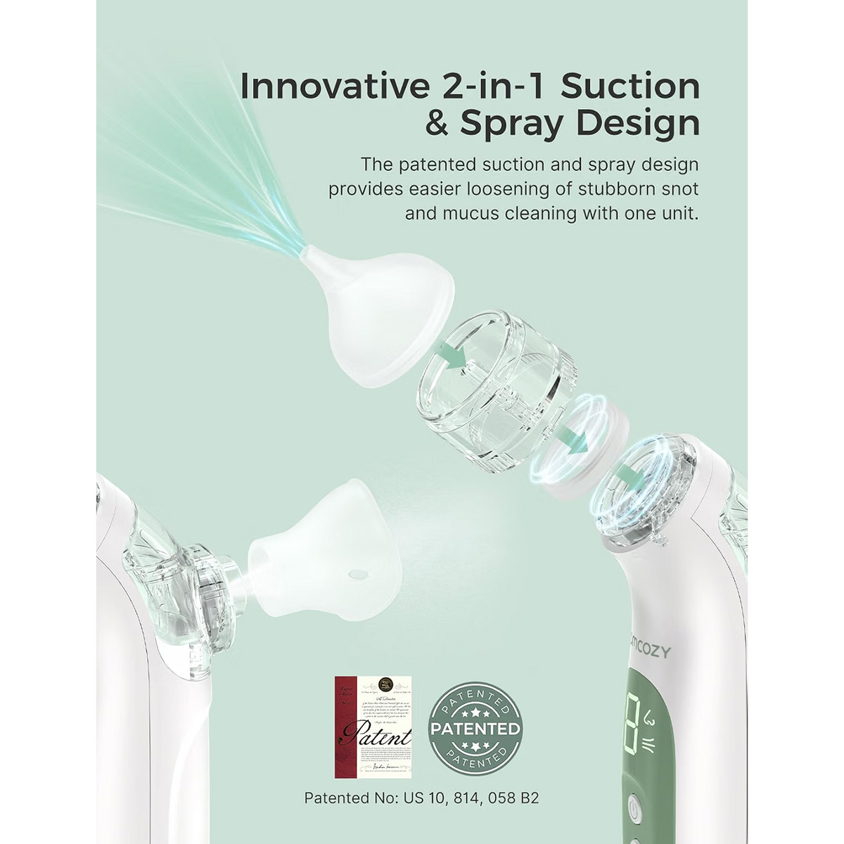 Momcozy BreezyClear™ 2-in-1 Spray & Suction Electric Nasal Aspirator