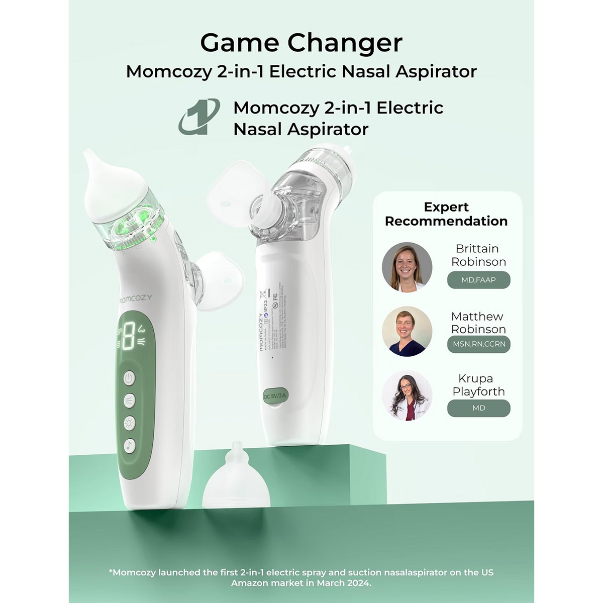 Momcozy BreezyClear™ 2-in-1 Spray & Suction Electric Nasal Aspirator