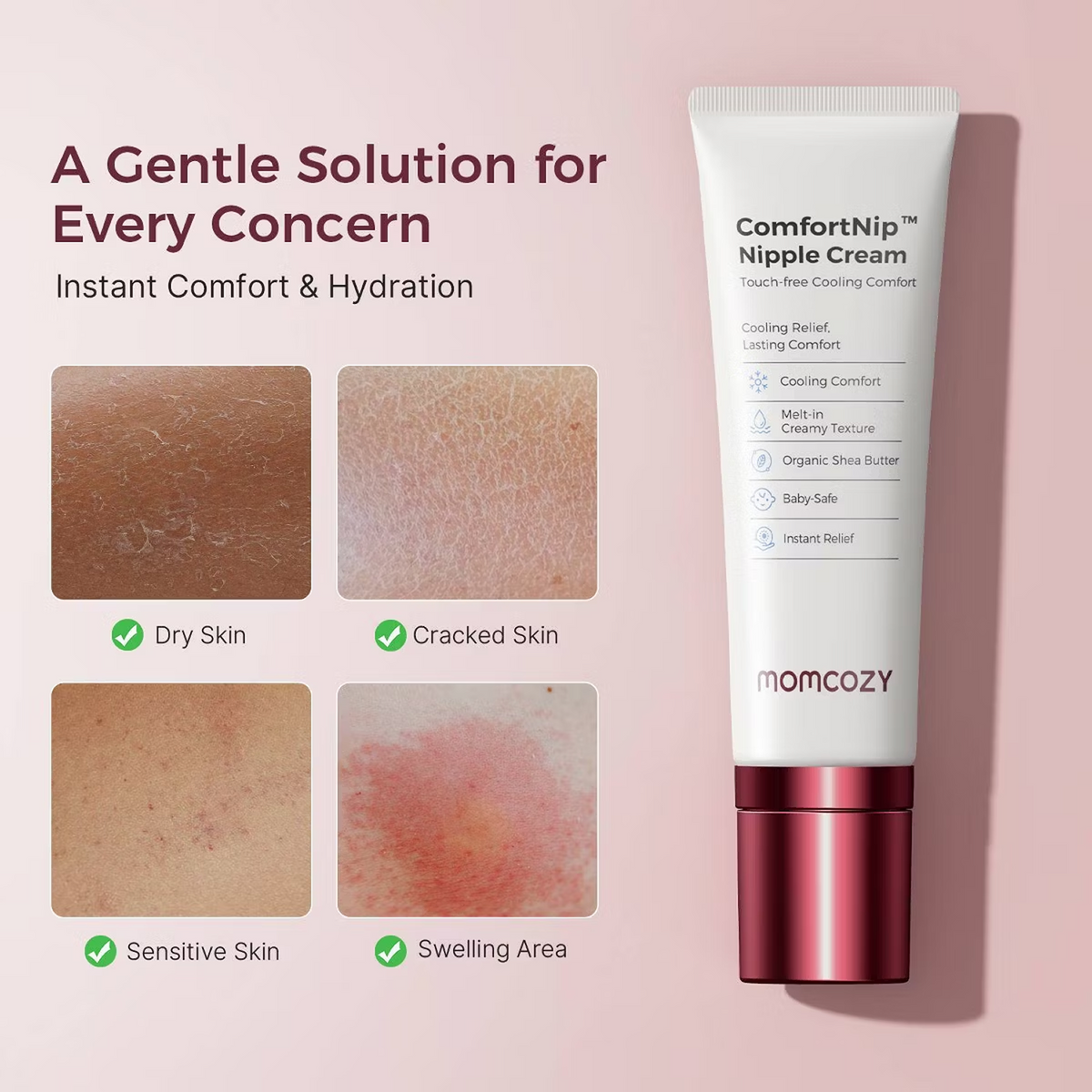 Momcozy ComfortNip Cooling Comfort & Touch Free Nipple Cream - 1.76oz