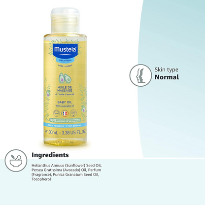 Mustela Baby Oil with Avocado - 100ml