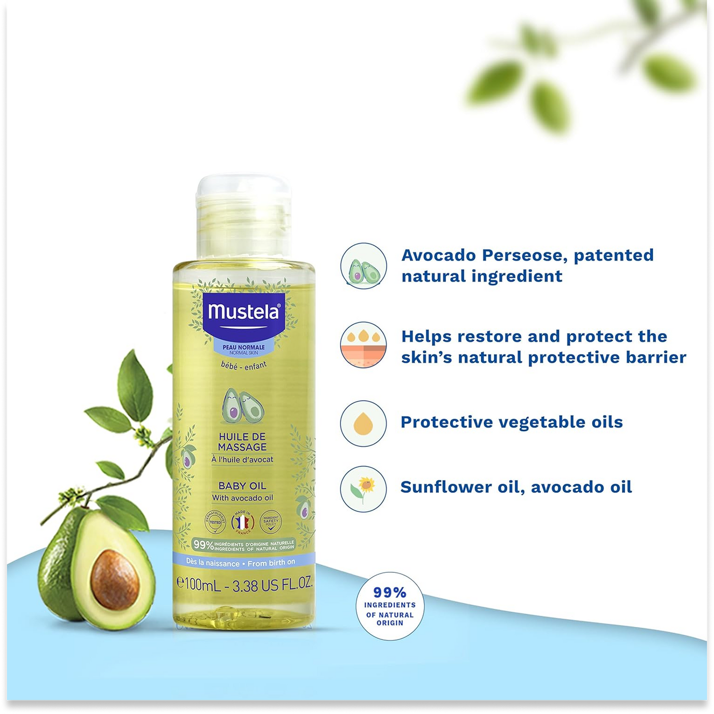 Mustela Baby Oil with Avocado - 100ml