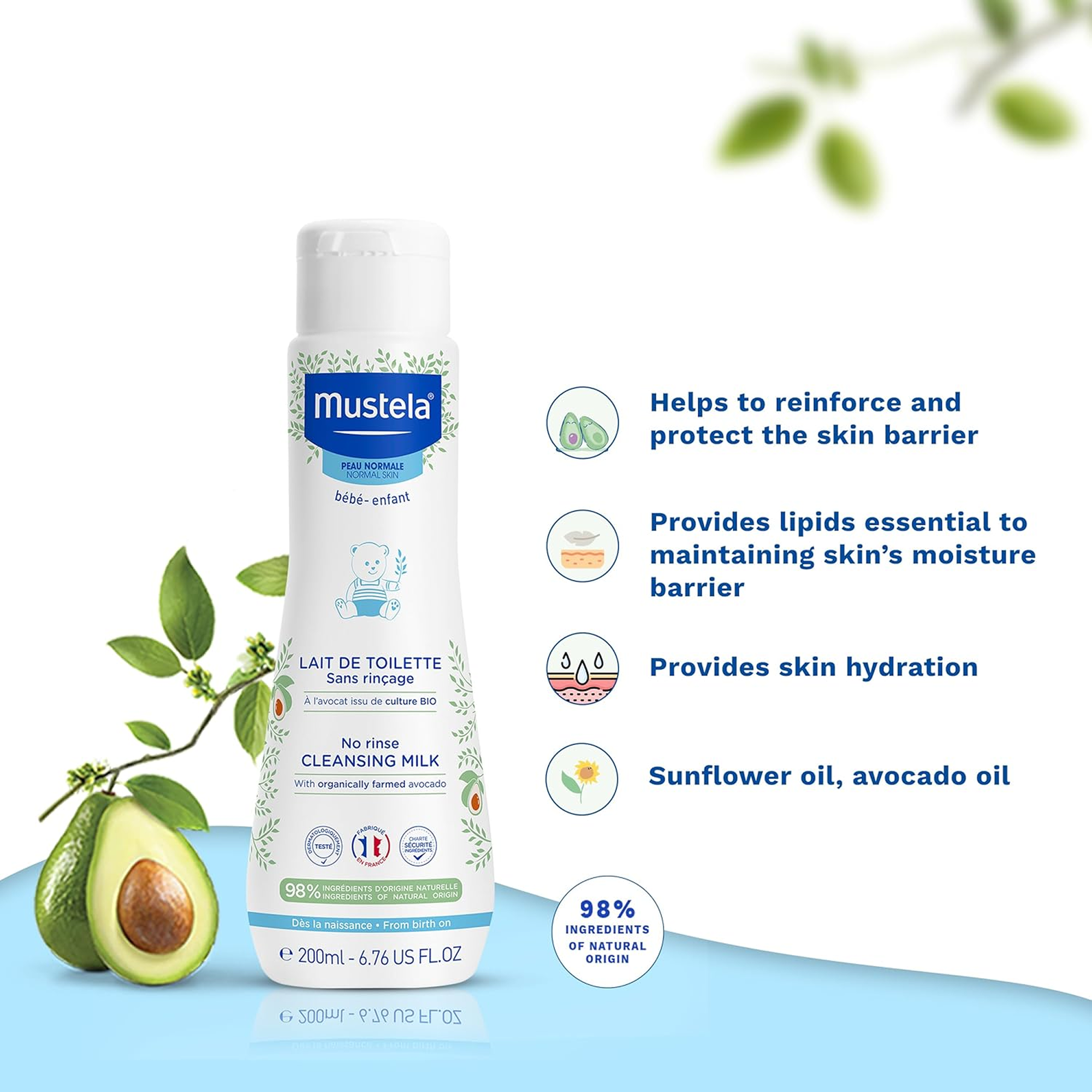 Mustela No-Rinse Cleansing Milk - 200ml