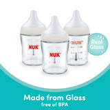 NUK Perfect Match Natural + Anti-Colic Glass Bottle, 4 oz, 3-Pack