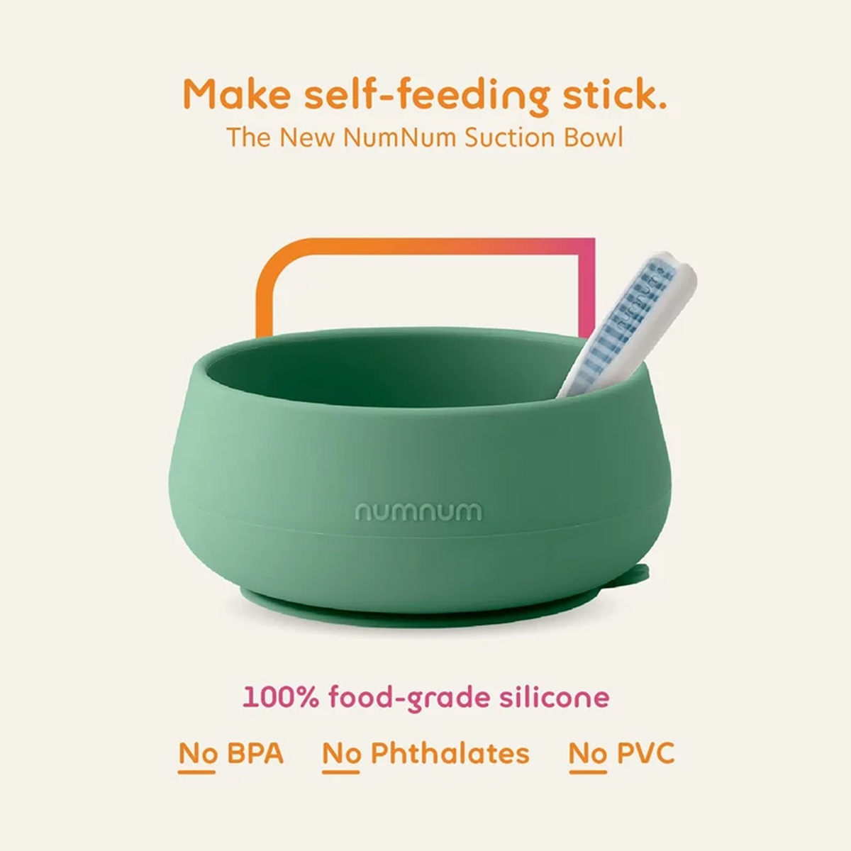 NumNum Suction Bowl + GOOtensils™ Set | Baby Feeding Starter Kit Mauve
