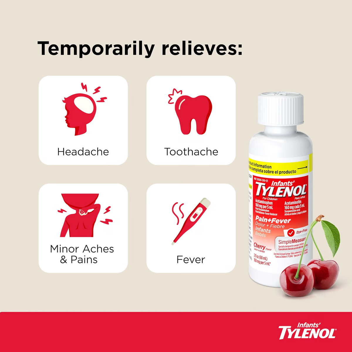 Infants' TYLENOL® Oral Suspension Cherry Flavor 1oz