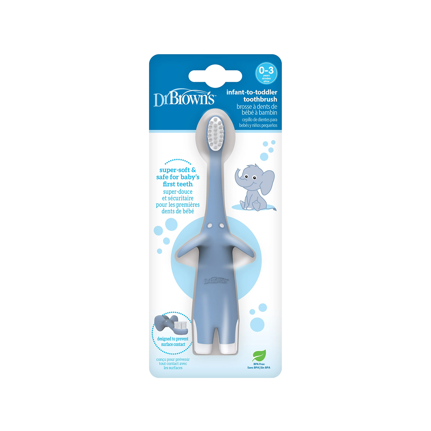 Infant-to-Toddler Toothbrush, Elephant (Blue)