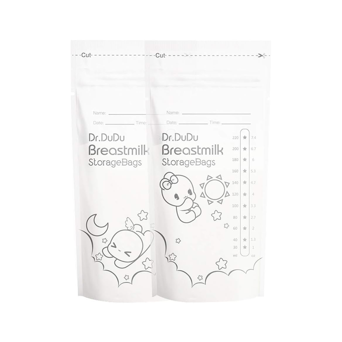 Dr. DuDu Breastmilk Storage Bags, 50 count, 220 ml