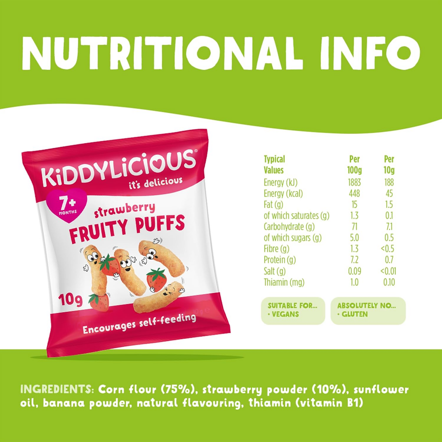 Kiddylicious Fruity Puffs Strawberry