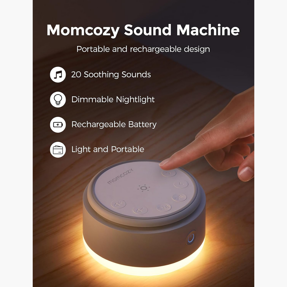 Momcozy Baby Sound Machine, Warm Light
