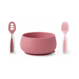 NumNum Suction Bowl + GOOtensils™ Set | Baby Feeding Starter Kit Mauve